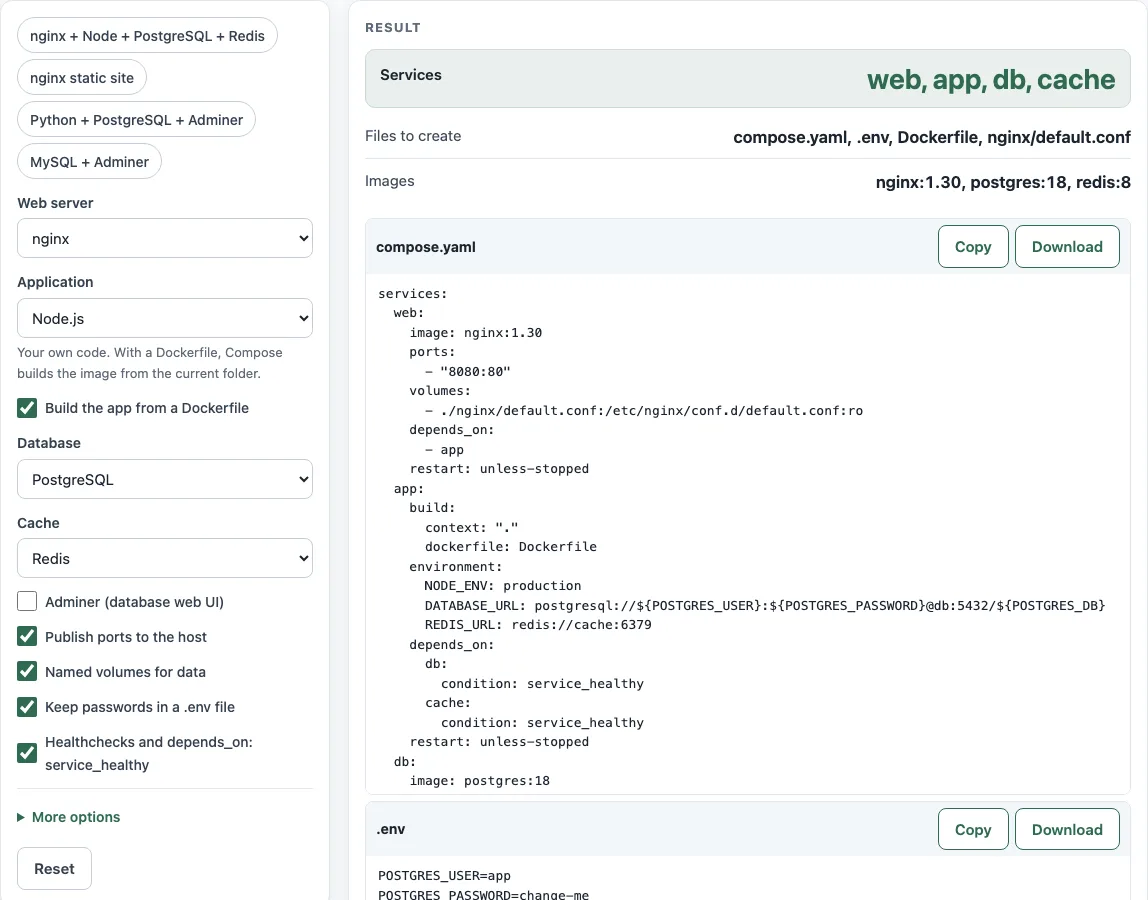 Docker compose example example