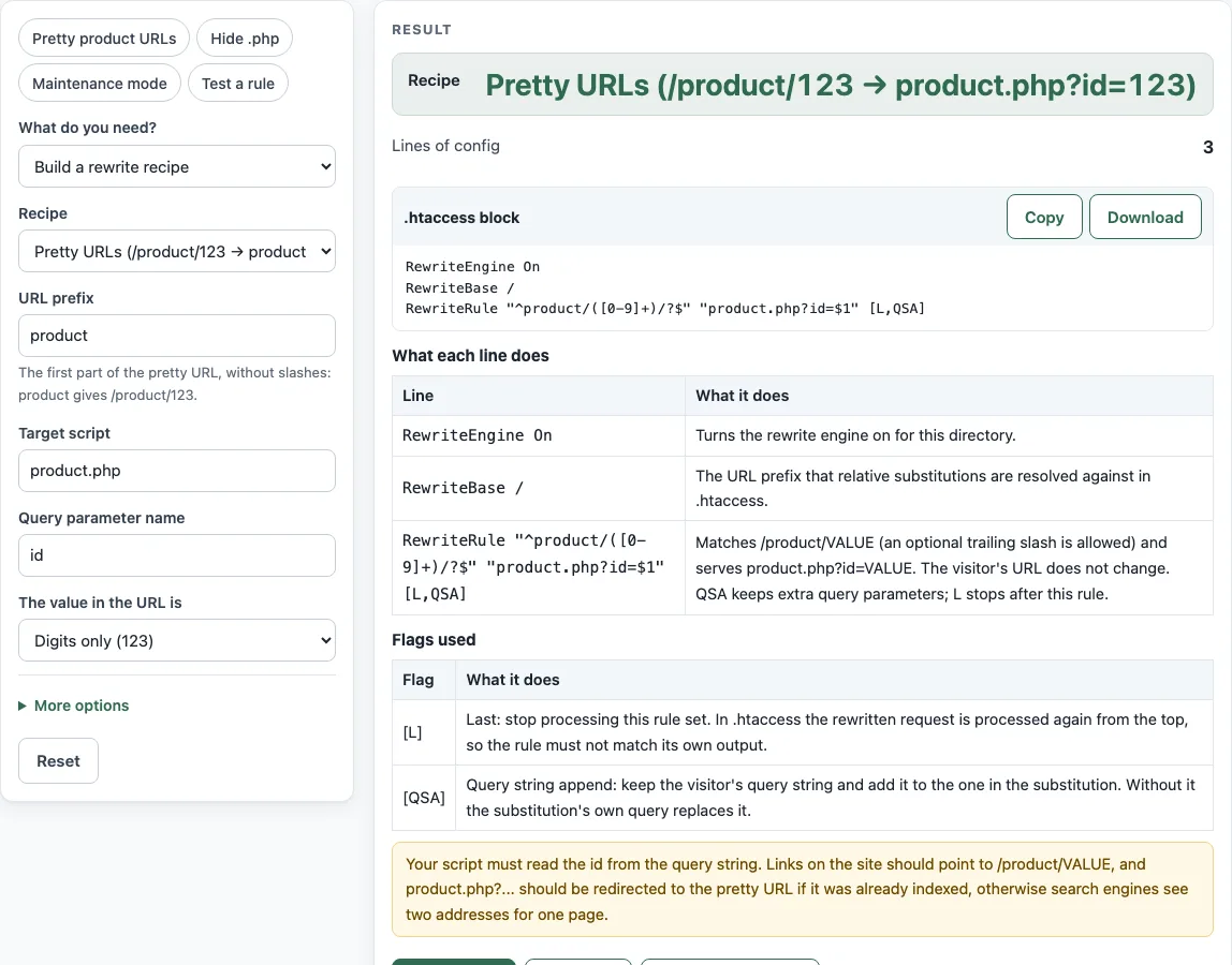 Htaccess rewrite example
